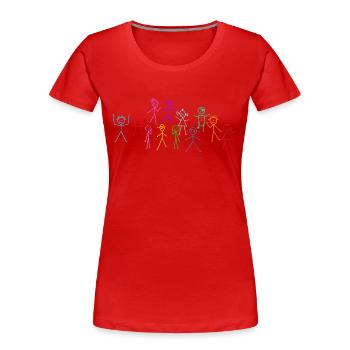 Strichmännchen - Frauen Premium Bio T-Shirt - Rot - Vorne - Mia (176cm)