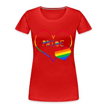 Love Heart LGBT rainbow Pride - Frauen Premium Bio T-Shirt - Rot - Vorne - Mia (176cm)