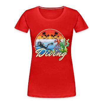 Plongée Plongée Plongeurs drôle drôle idée cadeau - T-shirt bio Premium Femme - rouge - Devant - Mia (176cm)