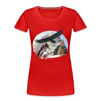 Baretgeier Nationalpark Berchtesgaden - Frauen Premium Bio T-Shirt - Rot - Vorne - Mia (176cm)