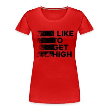 J’aime me défoncer. Randonnée Fun Conception de randonnée - T-shirt bio Premium Femme - rouge - Devant - Mia (176cm)