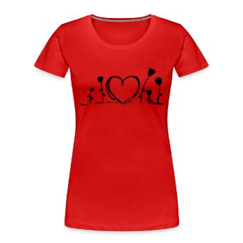 coeur nature fleurs roses protection du climat nature amour - T-shirt bio Premium Femme - rouge - Devant - Mia (176cm)