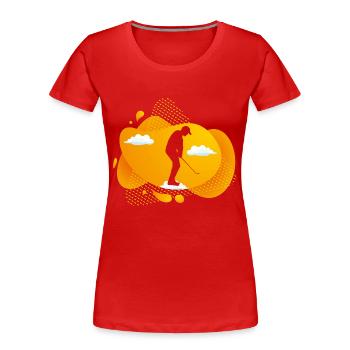 golfeurs de golf sur terrain de golf - T-shirt bio Premium Femme - rouge - Devant - Mia (176cm)
