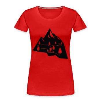 Mountainbiker Radsport - Frauen Premium Bio T-Shirt - Rot - Vorne - Mia (176cm)