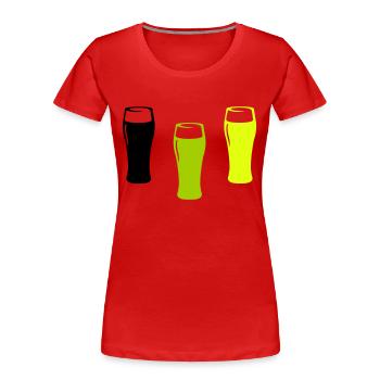 Verres à bière - T-shirt bio Premium Femme - rouge - Devant - Mia (176cm)