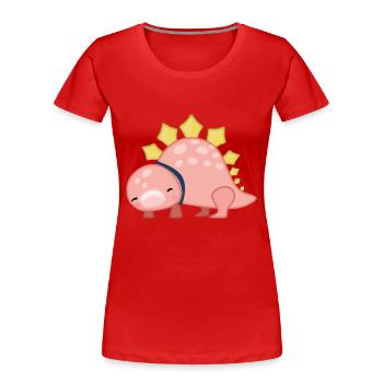 Dinosaure cute rose - T-shirt bio Premium Femme - rouge - Devant - Mia (176cm)