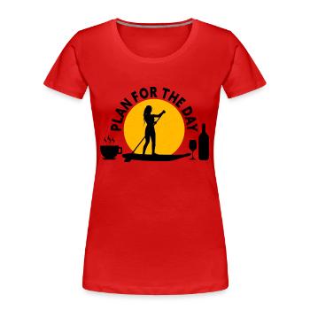 SUP Paddle Board Paddleboard - T-shirt bio Premium Femme - rouge - Devant - Mia (176cm)