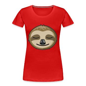 Visage paresseux endormi - T-shirt bio Premium Femme - rouge - Devant - Mia (176cm)