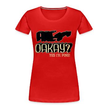 dinosaur dino humor beard gang gift - Frauen Premium Bio T-Shirt - Rot - Vorne - Mia (176cm)