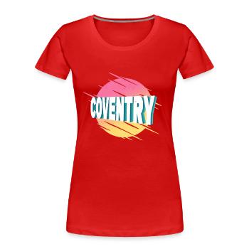 Coventry Angleterre Royaume-Uni UK City Font - T-shirt bio Premium Femme - rouge - Devant - Mia (176cm)