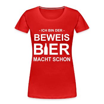 Bier Wein Whiskey Schnaps Alkohol - Frauen Premium Bio T-Shirt - Rot - Vorne - Mia (176cm)