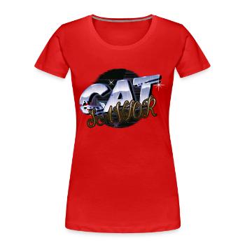 dogs animal print beagle lovers animal love - Frauen Premium Bio T-Shirt - Rot - Vorne - Mia (176cm)