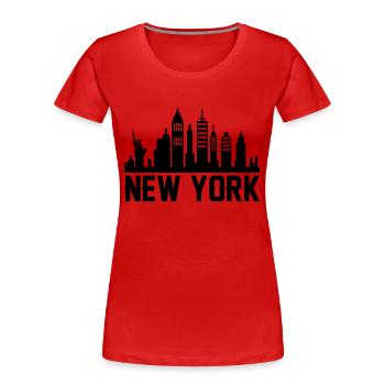 new york skyline - Frauen Premium Bio T-Shirt - Rot - Vorne - Mia (176cm)
