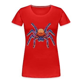 Bunte Webspinne in vielen Farben - Frauen Premium Bio T-Shirt - Rot - Vorne - Mia (176cm)