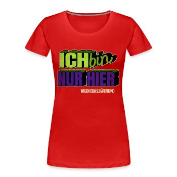 witzig weihnachten hundeliebhaber bday bullterrier - Frauen Premium Bio T-Shirt - Rot - Vorne - Mia (176cm)