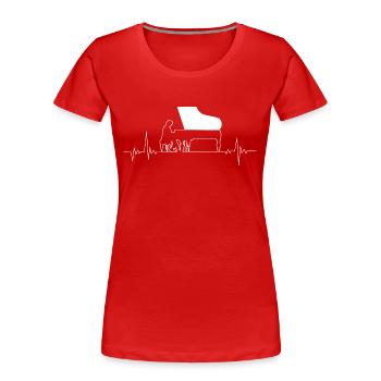 Grand Piano Musician Heartbeat - Klavier - Frauen Premium Bio T-Shirt - Rot - Vorne - Mia (176cm)
