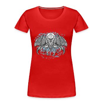 Cthulhu-Tinte - Frauen Premium Bio T-Shirt - Rot - Vorne - Mia (176cm)