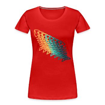 Vintage-Angeln - Frauen Premium Bio T-Shirt - Rot - Vorne - Mia (176cm)