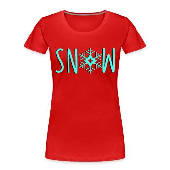 Neige flocon de neige - T-shirt bio Premium Femme - rouge - Devant - Mia (176cm)