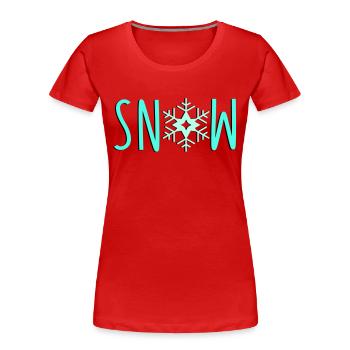 Neige flocon de neige - T-shirt bio Premium Femme - rouge - Devant - Mia (176cm)