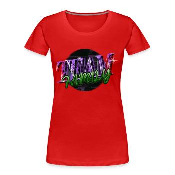 Déclaration Meilleure Fête De Famille Adoption Enfant - T-shirt bio Premium Femme - rouge - Devant - Mia (176cm)