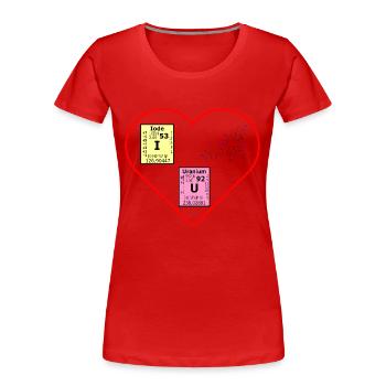 I love U scientifiquement - T-shirt bio Premium Femme - rouge - Devant - Mia (176cm)