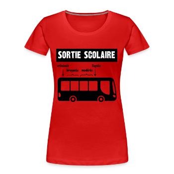 sortie scolaire - T-shirt bio Premium Femme - rouge - Devant - Mia (176cm)