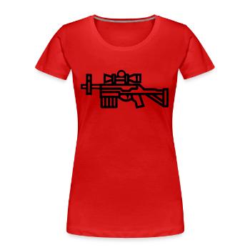 Scharfschützen-Schrotflinte - Frauen Premium Bio T-Shirt - Rot - Vorne - Mia (176cm)