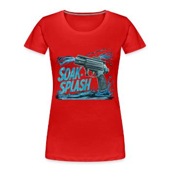 SOAK SPLASH - Women's Premium Organic T-Shirt - red - Front - Mia (176cm)