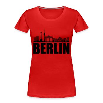 Berlin Skyline - Women's Premium Organic T-Shirt - red - Front - Mia (176cm)