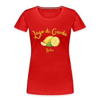 Gardasee - Urlaub - Italien - Lago di Garda - Frauen Premium Bio T-Shirt - Rot - Vorne - Mia (176cm)