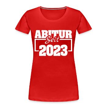2023 - Frauen Premium Bio T-Shirt - Rot - Vorne - Mia (176cm)