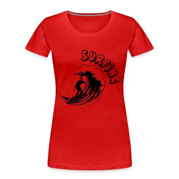 Surf Planche de surf Surfeur Sports nautiques - T-shirt bio Premium Femme - rouge - Devant - Mia (176cm)