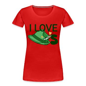 J’adore les chapeaux - T-shirt bio Premium Femme - rouge - Devant - Mia (176cm)