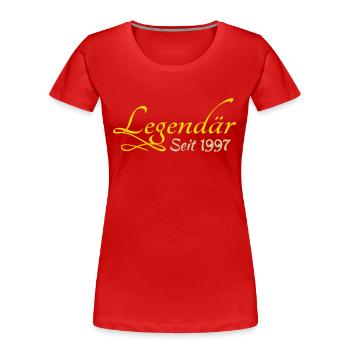 1997 - T-shirt bio Premium Femme - rouge - Devant - Mia (176cm)