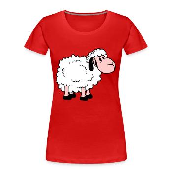 mouton bébé se tient mignon mignon agneau enfant cool bande dessinée - T-shirt bio Premium Femme - rouge - Devant - Mia (176cm)