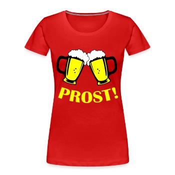 Beer Cheers - Women's Premium Organic T-Shirt - red - Front - Mia (176cm)