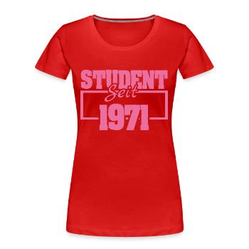 1971 1971 - T-shirt bio Premium Femme - rouge - Devant - Mia (176cm)
