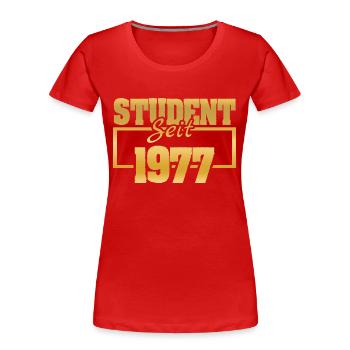 seit 1977 - Frauen Premium Bio T-Shirt - Rot - Vorne - Mia (176cm)