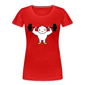 Bird Bodybuilder Weightlifting Strong Gym Fitness - Women's Premium Organic T-Shirt - red - Front - Mia (176cm)