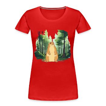 Strong groundhog nature landscape - Women's Premium Organic T-Shirt - red - Front - Mia (176cm)