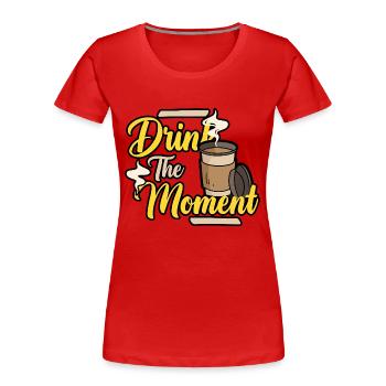 Pause café - T-shirt bio Premium Femme - rouge - Devant - Mia (176cm)
