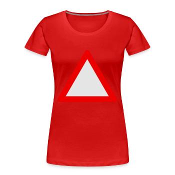 Blank Warning Triangle - Women's Premium Organic T-Shirt - red - Front - Mia (176cm)
