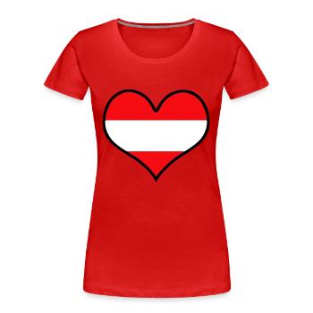 herz österreich austria - Frauen Premium Bio T-Shirt - Rot - Vorne - Mia (176cm)