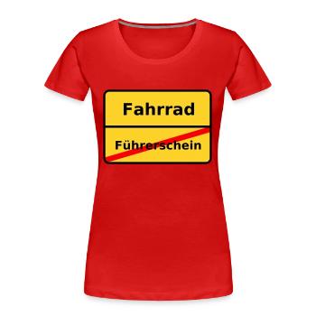 Cycling - Women's Premium Organic T-Shirt - red - Front - Mia (176cm)