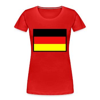 Deutschlandfahne - Frauen Premium Bio T-Shirt - Rot - Vorne - Mia (176cm)