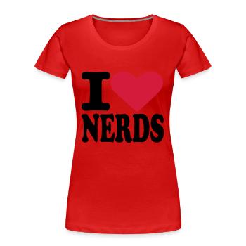 Nerd - Frauen Premium Bio T-Shirt - Rot - Vorne - Mia (176cm)