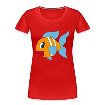 die Fische - Frauen Premium Bio T-Shirt - Rot - Vorne - Mia (176cm)