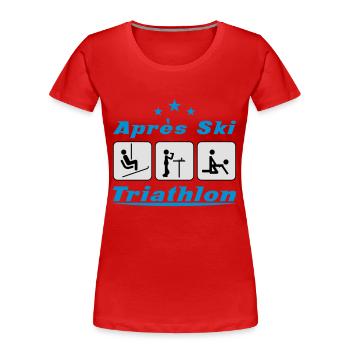 Apres Ski Triathlon c3 - Frauen Premium Bio T-Shirt - Rot - Vorne - Mia (176cm)