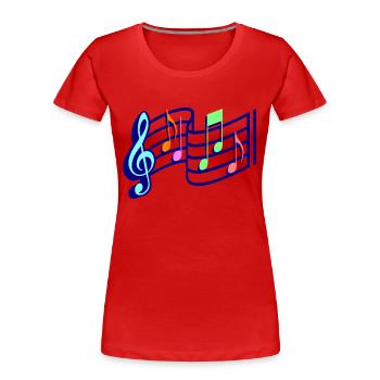 Sheet music - Women's Premium Organic T-Shirt - red - Front - Mia (176cm)
